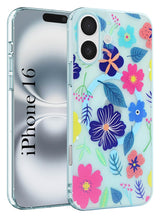 For Apple iPhone 16 Back Cover Case (Cute Floral Design | Flower Print for Girls | MagSafe Compatible Wireless Charging)