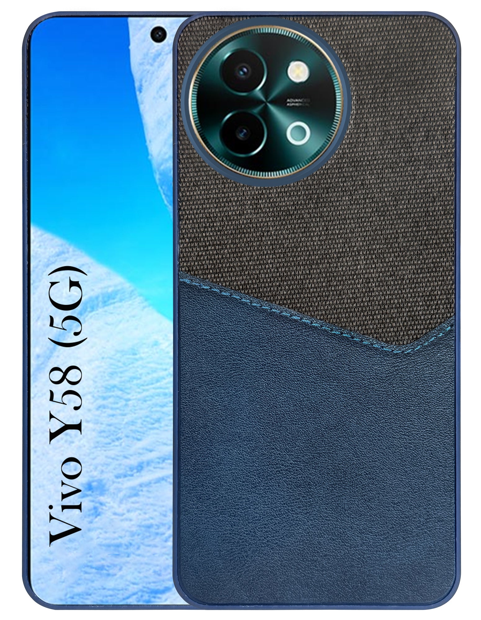 For Vivo Y58 5G Back Cover Case (Dual PU Leather Stitch | Professional Minimalist | Soft and Flexible)