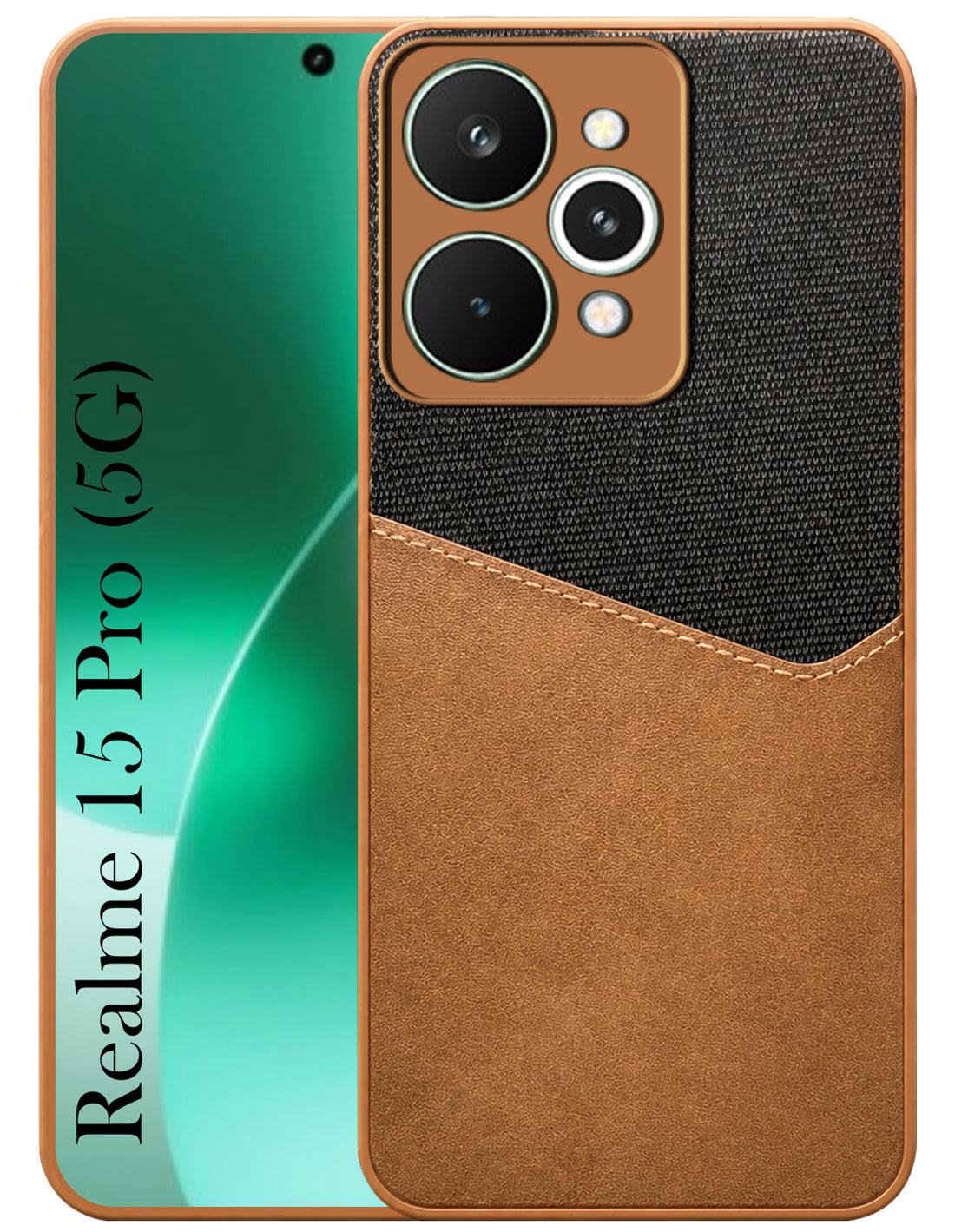 For Realme 15 Pro Back Cover Case (Dual PU Leather Stitch | Professional Minimalist | Soft and Flexible)