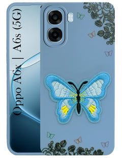 For Oppo A6X | Oppo A6S Back Cover Case (Soft Butterfly Embroidery | Women Teen Girls | Camera Protection| Matte Silicone)