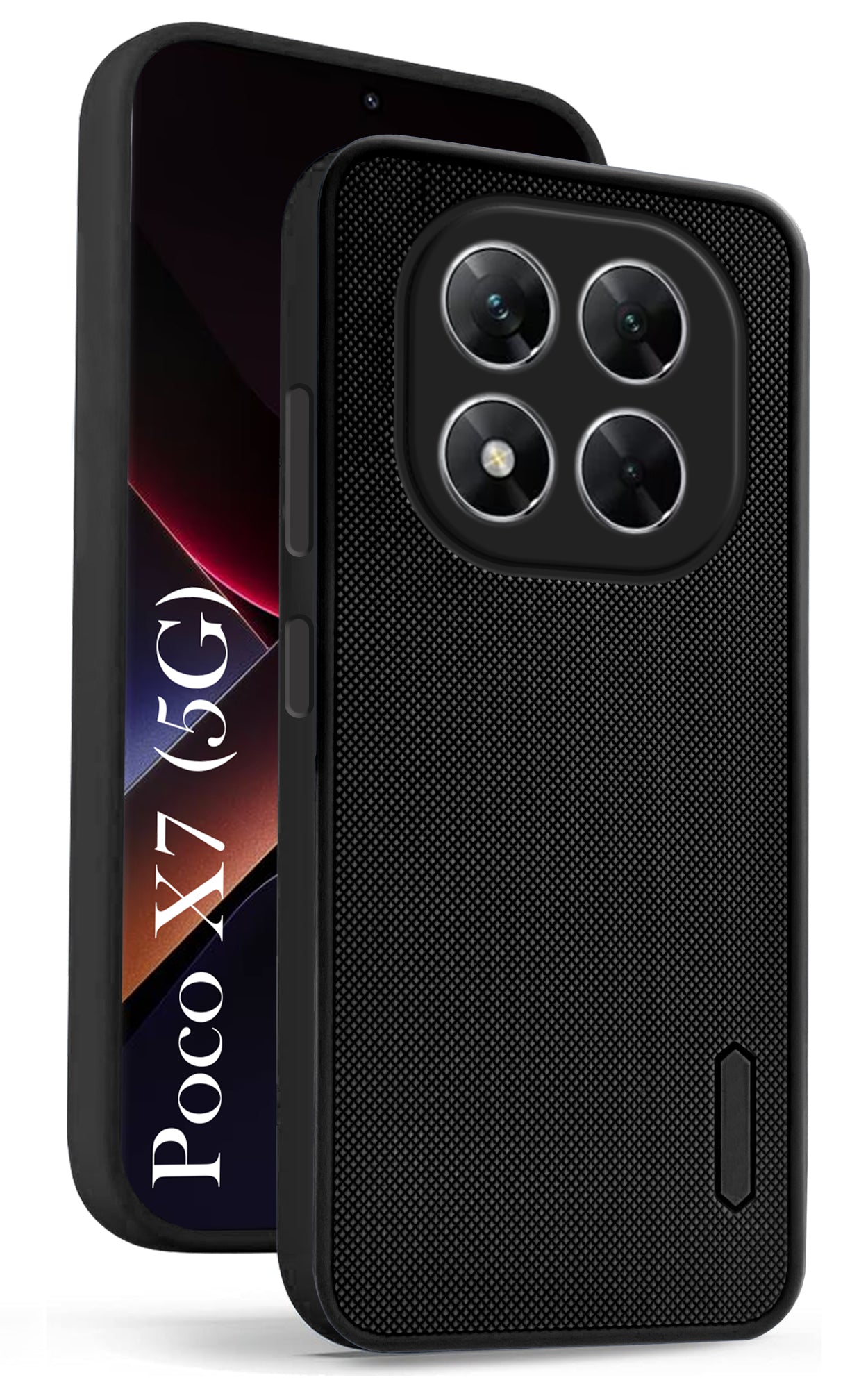 For Xiaomi Poco X7 Back Cover Case (Textured Grip Design | Micro-Fiber Cloth Inside | Slim and Light Weight | Soft Touch and Feel | Black)