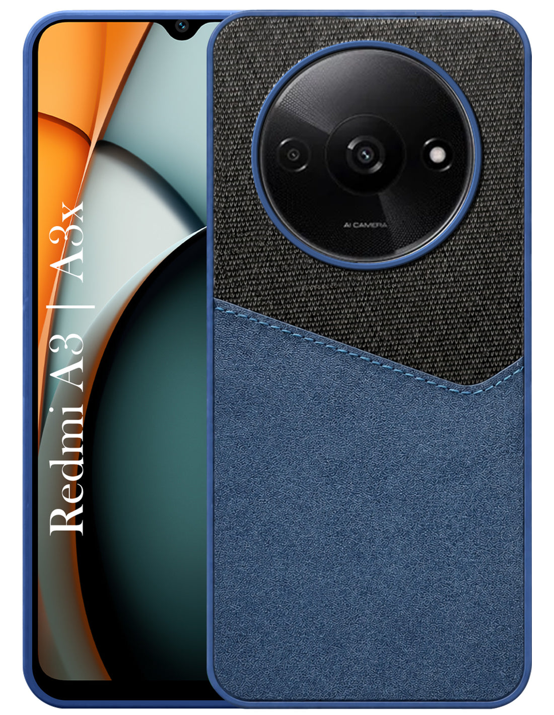 For Xiaomi Redmi A3 2024 | A3X Back Cover Case (Dual PU Leather Stitch | Professional Minimalist | Soft and Flexible)