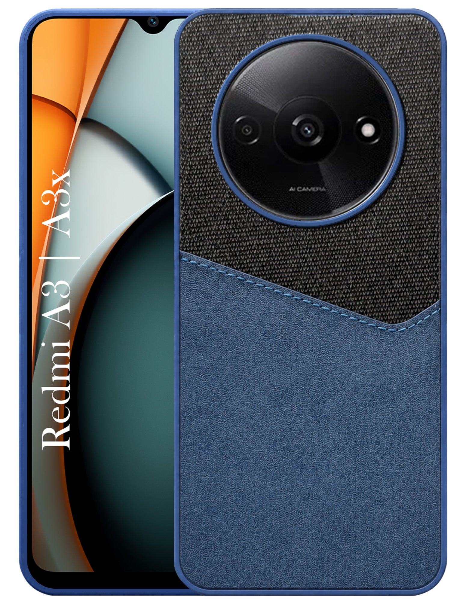 For Xiaomi Redmi A3 2024 | A3X Back Cover Case (Dual PU Leather Stitch | Professional Minimalist | Soft and Flexible)