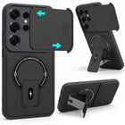 For Samsung Galaxy S25 Ultra Back Case Cover Metallic (Hybrid Armor Kickstand | Sliding Shutter Camera Protection | MagSafe Compatible)