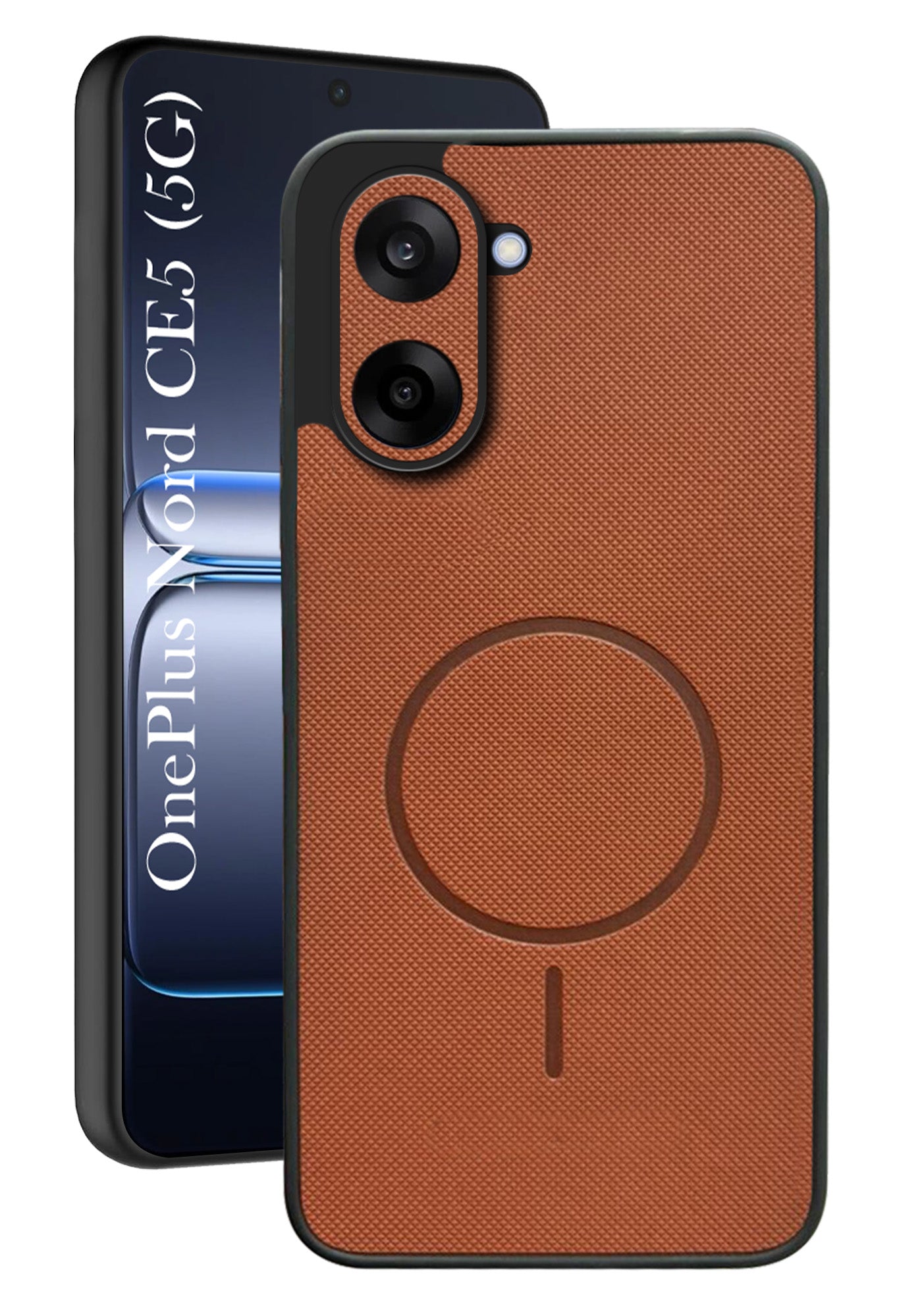 For Oneplus Nord CE 5 Back Cover Case PU Leather (Texture Grip Design | Professional Minimalist | Camera Protection | Soft and Flexible)