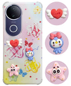 For Vivo T4R Back Cover Case (3D Cute Cartoons | Hard Back Side Soft | Matte Premium Finish | HD Printing)