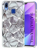For Vivo Y91 | Vivo Y93 | Vivo Y95 Back Cover Case (Dual Design Glitter Sparkle and Detachable Diamond Print Case | Soft and Flexible)
