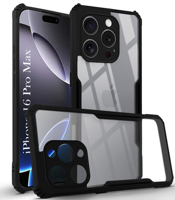 For Apple iPhone 16 Pro Max Back Cover Case ( Shockproof with Polycarbonate Clear Panel | Professional)