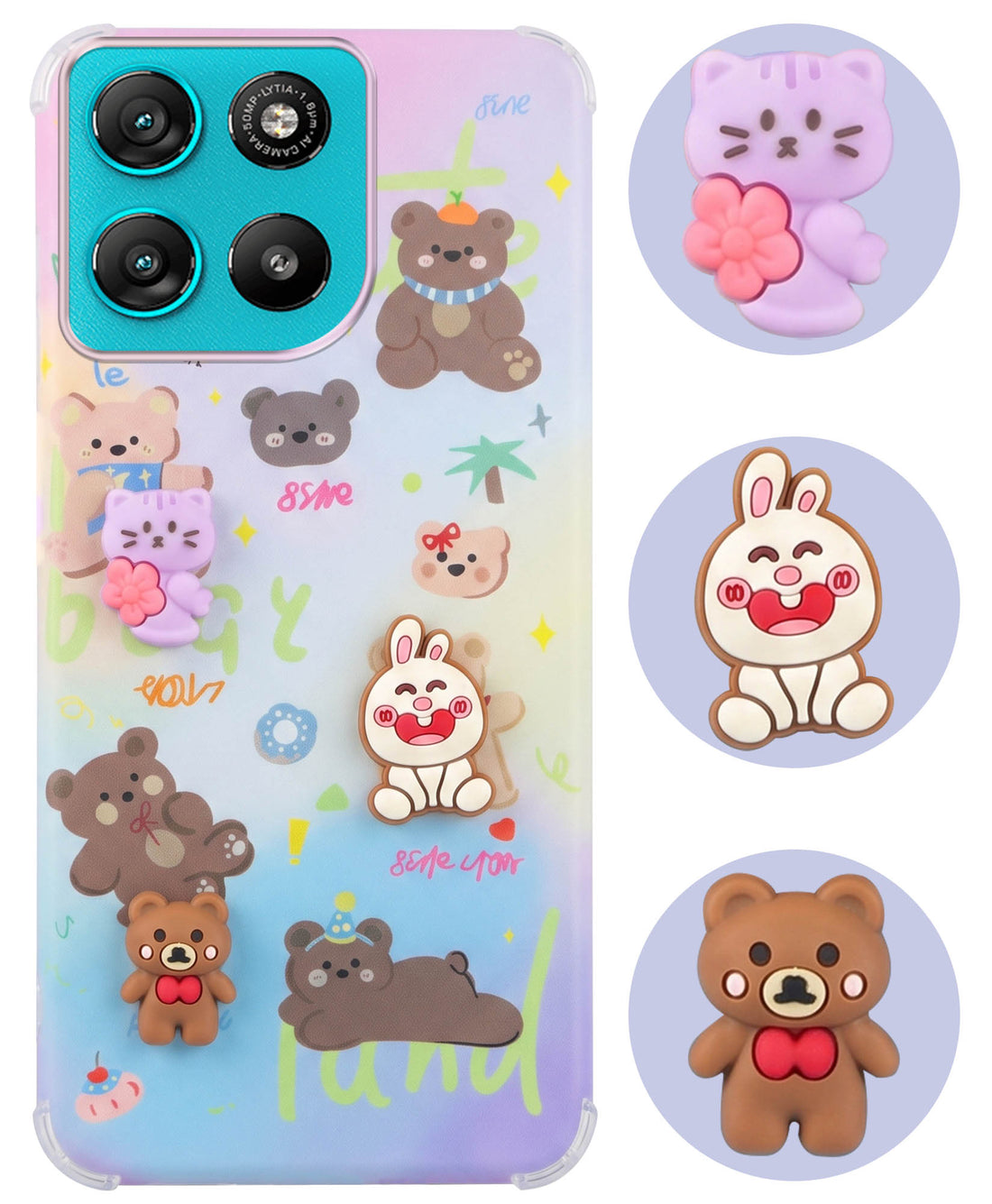 For Motorola Moto G67 Power | G57 Power Back Cover Case (3D Cute Cartoons | Hard Back Side Soft | Matte Premium Finish | HD Printing)