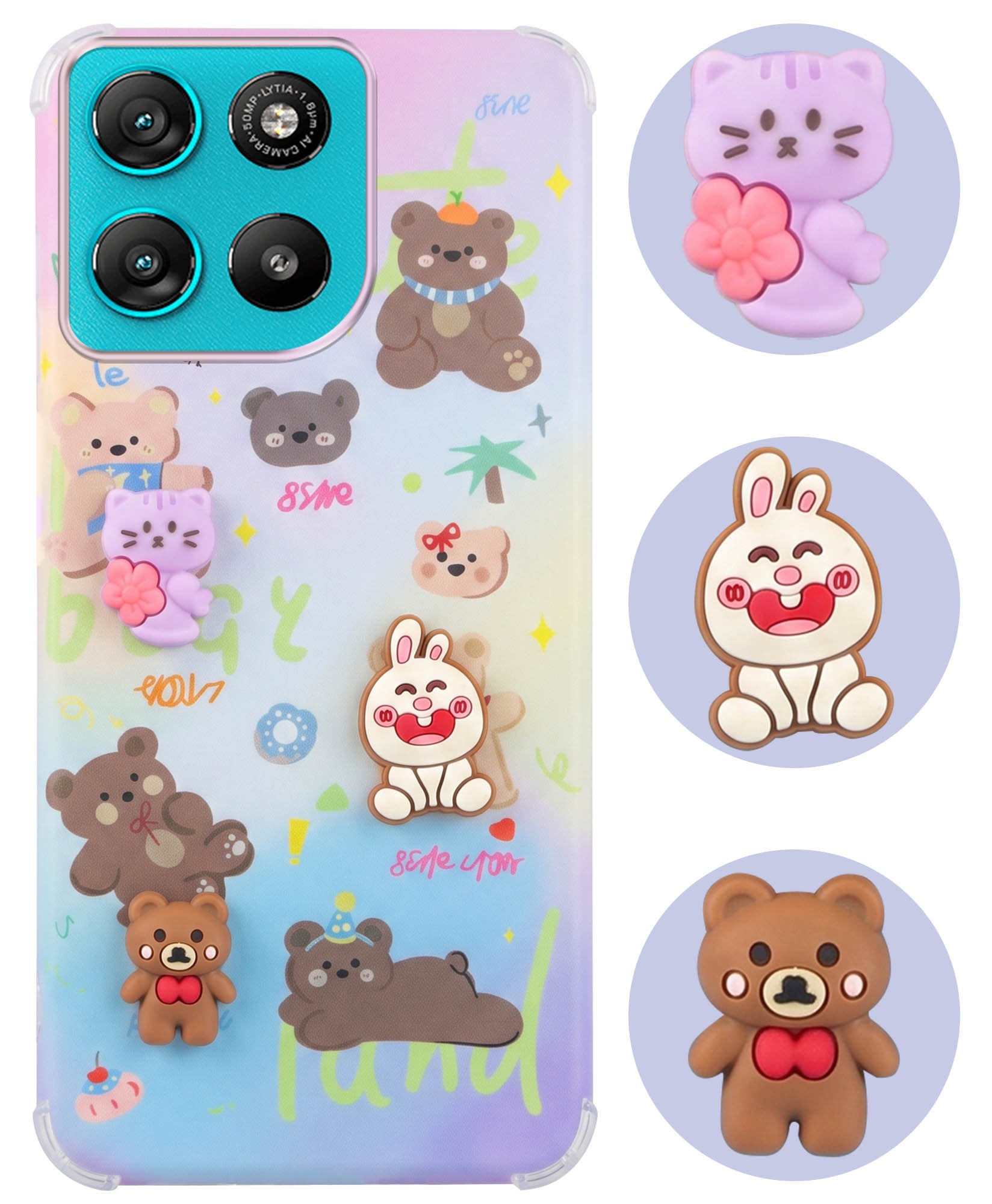 For Motorola Moto G67 Power | G57 Power Back Cover Case (3D Cute Cartoons | Hard Back Side Soft | Matte Premium Finish | HD Printing)