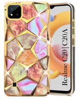 For Realme C20 | Realme C20A Back Cover Case (Dual Design Glitter Sparkle and Detachable Diamond Print Case | Soft and Flexible)