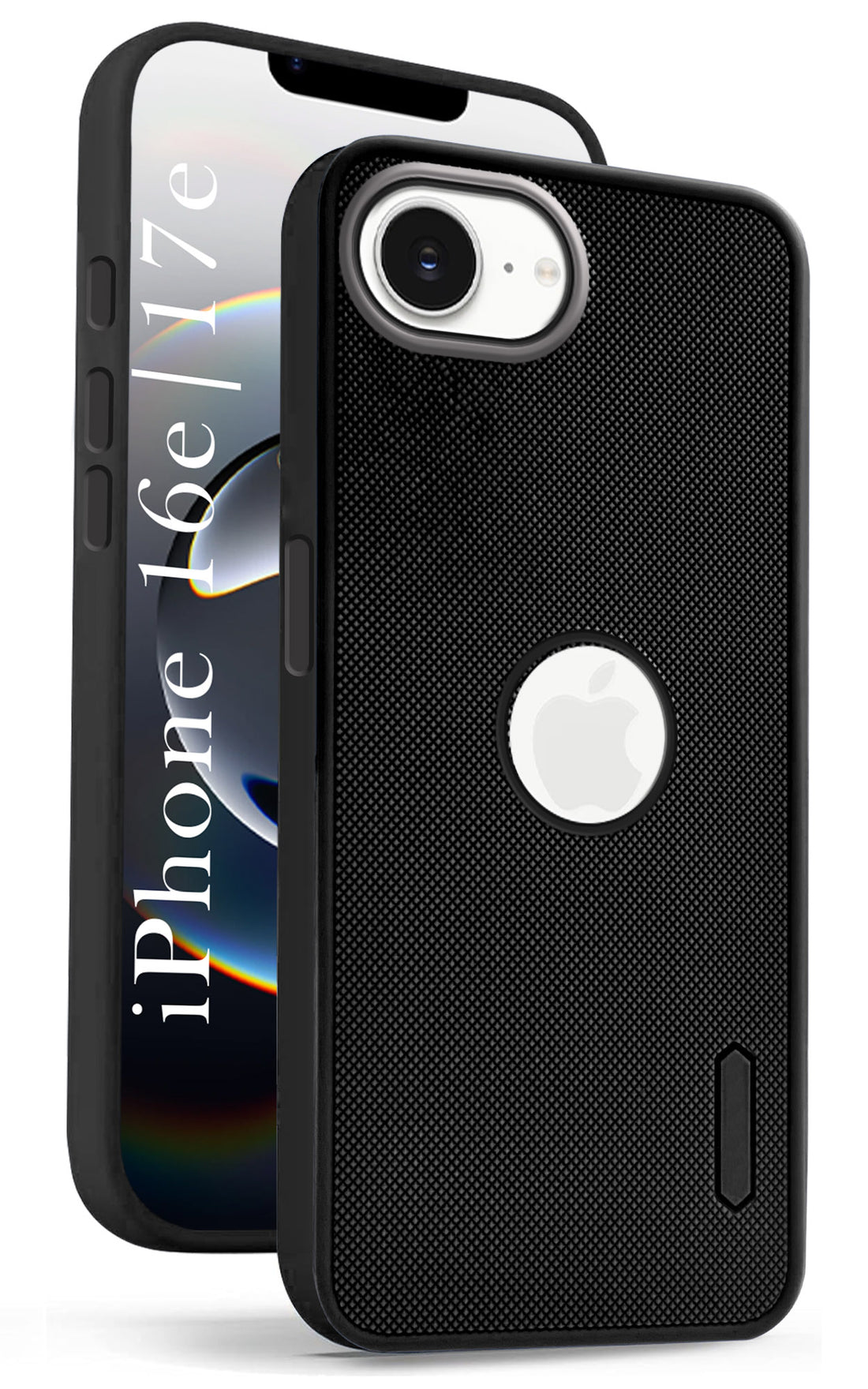 For Apple iPhone 16e | iPhone 17e Back Cover Case (Textured Grip Design | Micro-Fiber Cloth Inside | Slim and Light Weight | Soft Touch and Feel | Black)