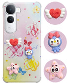 For Vivo Y400 Back Cover Case (3D Cute Cartoons | Hard Back Side Soft | Matte Premium Finish | HD Printing)