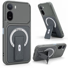 For Redmi A7 Pro 4G|5G Back Case Cover Metallic (Hybrid Armor Kickstand | MagSafe Compatible | Camera Protection Shockproof)