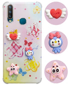 For Vivo U10 Back Cover Case (3D Cute Cartoons | Hard Back Side Soft | Matte Premium Finish | HD Printing)
