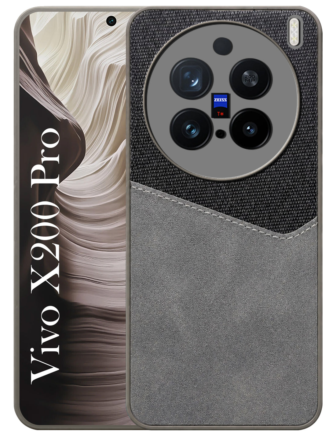 For Vivo X200 Pro Back Cover Case (Dual PU Leather Stitch | Professional Minimalist | Soft and Flexible)