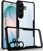 For Samsung Galaxy S26 5G Back Cover Case Hybrid (Shockproof with Polycarbonate Clear Panel | Professional Black)