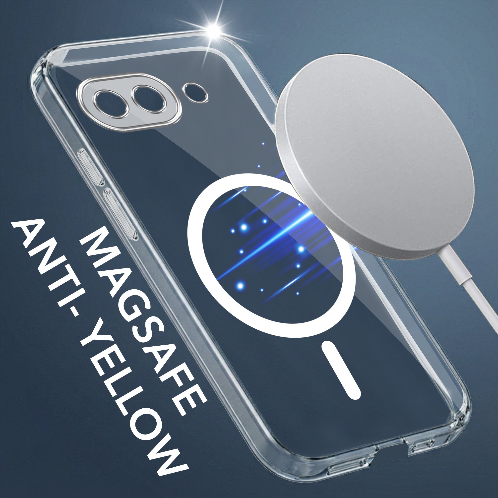 For Google Pixel 9A Back Cover Case Lifetime Anti-Yellow MagSafe Compatible Clear (Sleek Hard Crystal | Shockproof and Camera Protection)