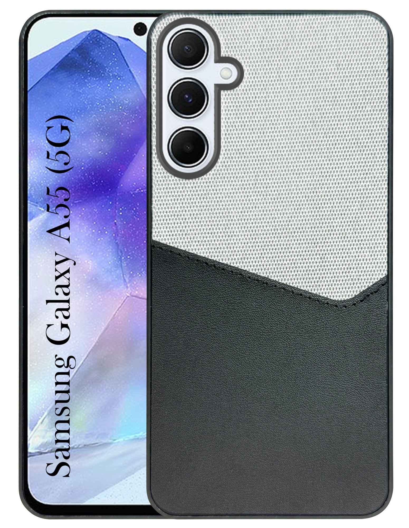 For Samsung Galaxy A55 5G Back Cover Case (Dual PU Leather Stitch | Professional Minimalist | Soft and Flexible)