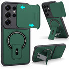 For Samsung Galaxy S25 Ultra Back Case Cover Metallic (Hybrid Armor Kickstand | Sliding Shutter Camera Protection | MagSafe Compatible)