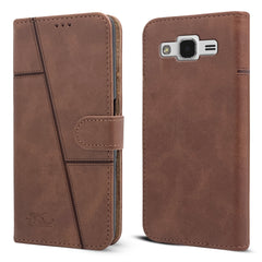 For Samsung Galaxy J2 Ace Flip Cover Case ( Stitched Leather with Magnetic Closure)