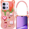 For Redmi 15C Back Case Cover (3D Embossed Figures | Strap Holder | 360* Soft Cushion with Camera Bump)