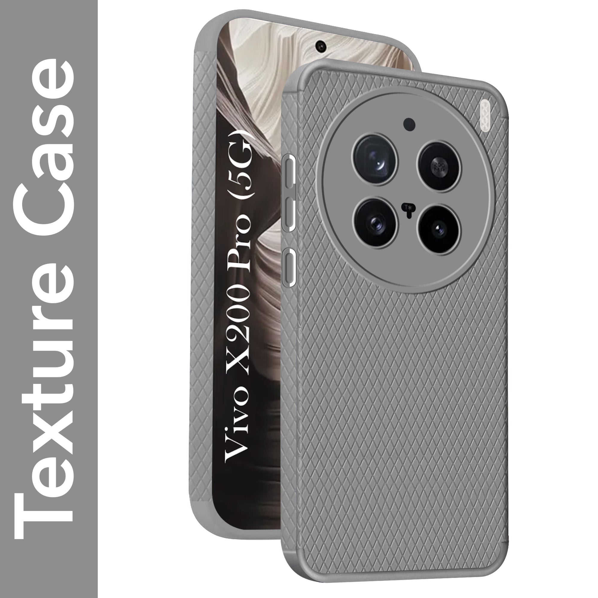 For Vivo X200 Pro 5G  Back Cover Case (Liquid Silicone | Side Grip | Camera Protection)