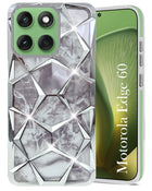 For Motorola Moto Edge 60 Back Cover Case Compatible With ( Dual Design Glitter Sparkle and Detachable Diamond Print Case | Soft and Flexible)