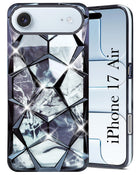 For Apple iPhone 17 Air Back Cover Case Compatible 3D Silicone (Dual Design Glitter Sparkle and Detachable Diamond Print Case | Soft and Flexible)