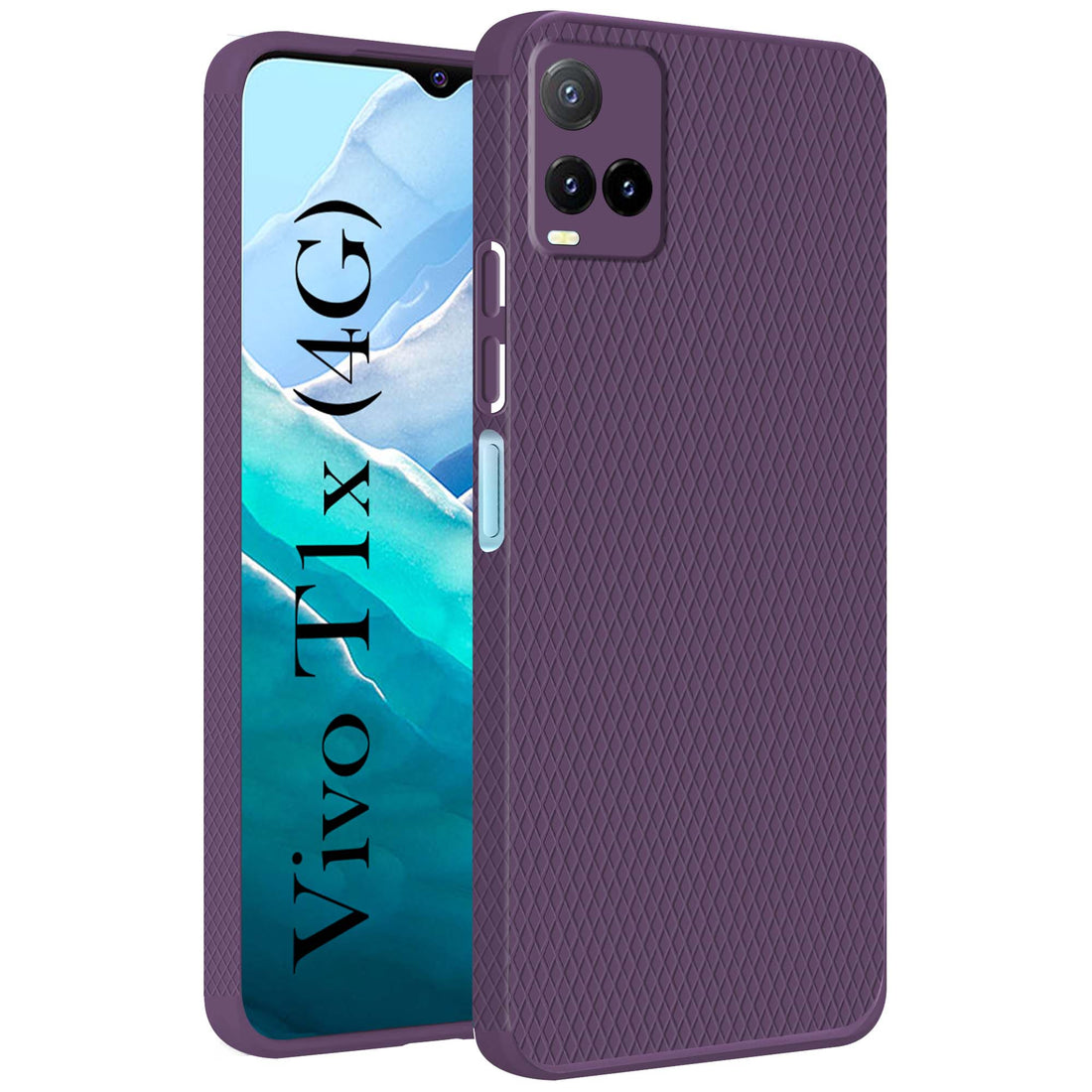 For Vivo T1x 4G  Back Cover Case (Liquid Silicone | Side Grip | Camera Protection)
