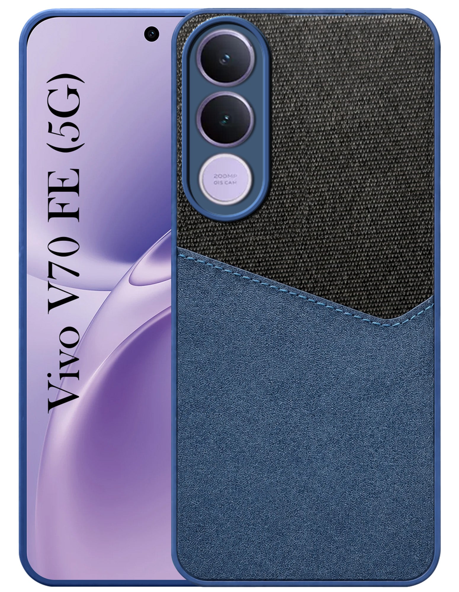 For Vivo V70 FE 5G Back Cover Case (Dual PU Leather Stitch | Professional Minimalist | Soft and Flexible)