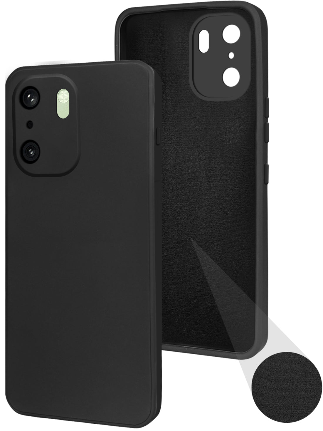 For OnePlus 15R Back Cover Case (Matte Finish Silicone with Inside Fiber cloth)