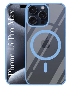 For Apple iPhone 15 Pro Max Back Cover Case (MagSafe Compatible Wireless Charging | Hybrid Camera Bump Protection | Shockproof Polycarbonate Material)