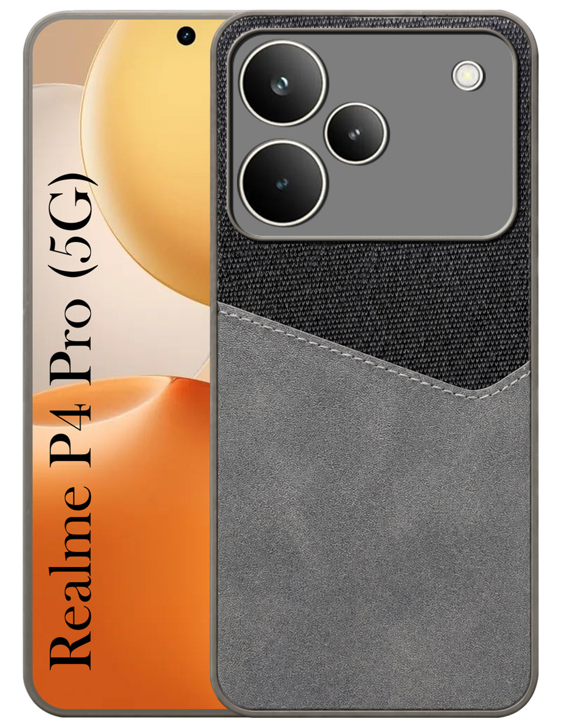 For Realme P4 Pro Back Cover Case (Dual PU Leather Stitch | Professional Minimalist | Soft and Flexible)