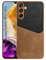 For Samsung Galaxy M15 5G Back Cover Case (Dual PU Leather Stitch | Professional Minimalist | Soft and Flexible)