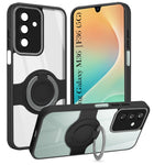 For Samsung Galaxy M36 | Samsung Galaxy F36 Back Cover Case with stand (Built-in Ring Holder Kickstand | Lifetime Anti Yellow | Camera Protection)