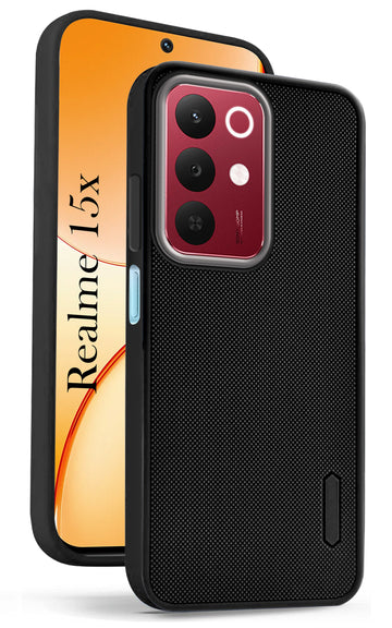 For Realme 15X Back Cover Case (Textured Grip Design | Micro-Fiber Cloth Inside | Slim and Light Weight | Soft Touch and Feel)
