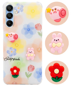 For Samsung Galaxy A15 5G Back Cover Case (3D Cute Cartoons | Hard Back Side Soft | Matte Premium Finish | HD Printing)