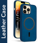 For Apple iPhone 14 Pro Max Back Cover Case Leather Finish(MagSafe Compatible Wireless Charging | Soft Touch | Camera Bump Protection)