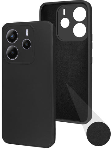For Redmi Note 14 5G | Redmi Note 14 SE Back Cover Case ( Matte Finish Silicone with Inside Fiber cloth)
