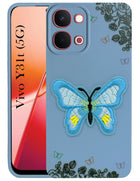 For Vivo Y31T 5G Back Cover Case (Soft Butterfly Embroidery | Women Teen Girls | Camera Protection| Matte Silicone)