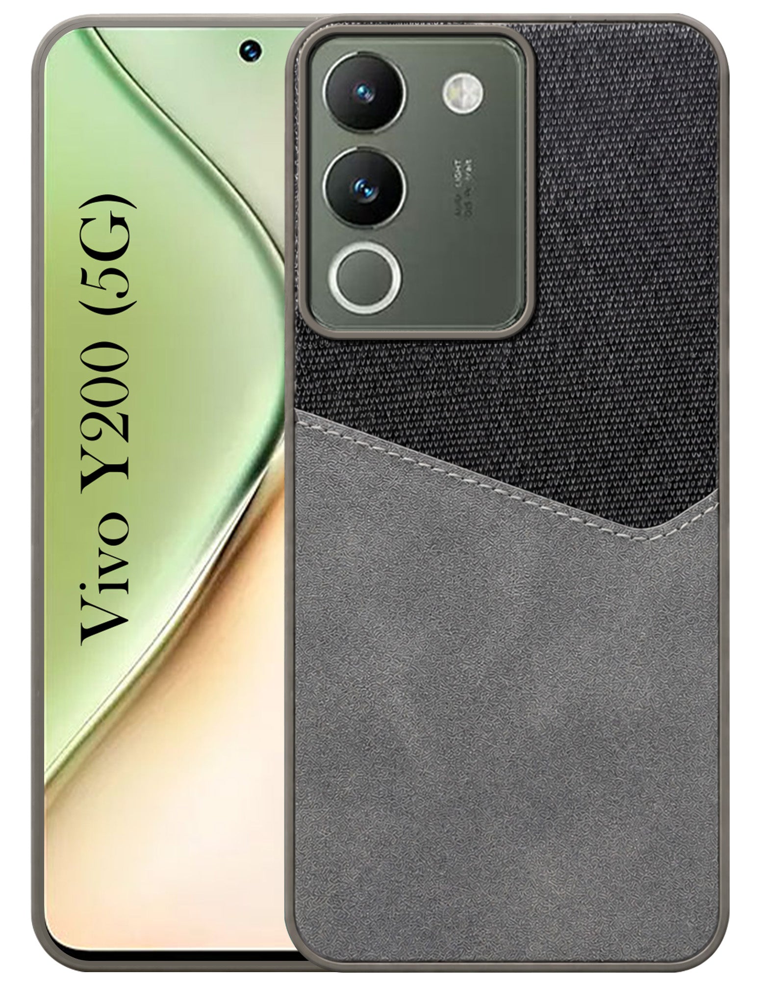For Vivo Y200 Back Cover Case (Dual PU Leather Stitch | Professional Minimalist | Soft and Flexible)