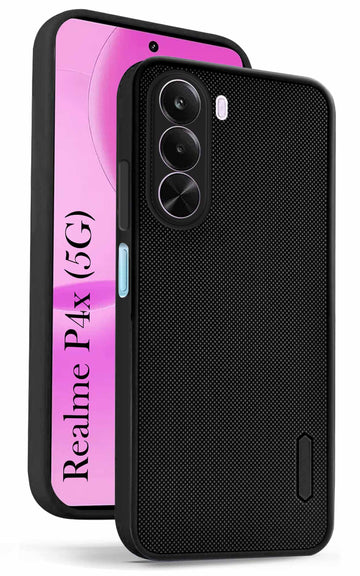 For Realme P4x Back Cover Case Rubberised (Textured Grip Design | Micro-Fiber Cloth Inside | Slim and Light Weight | Soft Touch and Feel)