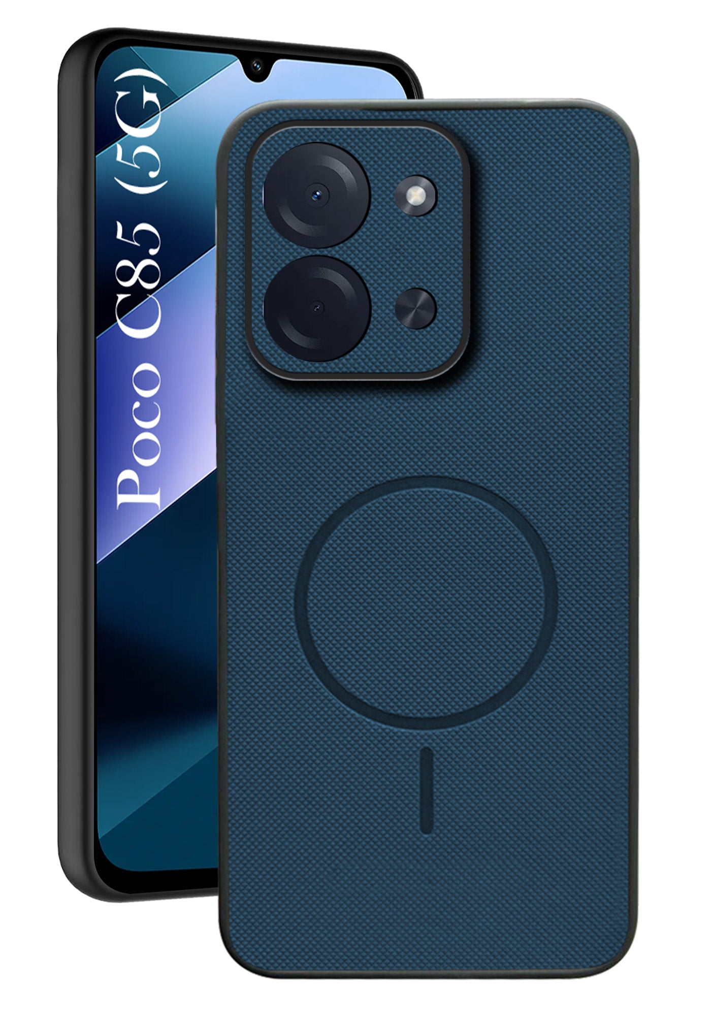 For Poco C85 5G Back Cover Case PU Leather (Texture Grip Design | Professional Minimalist | Camera Protection | Soft and Flexible)