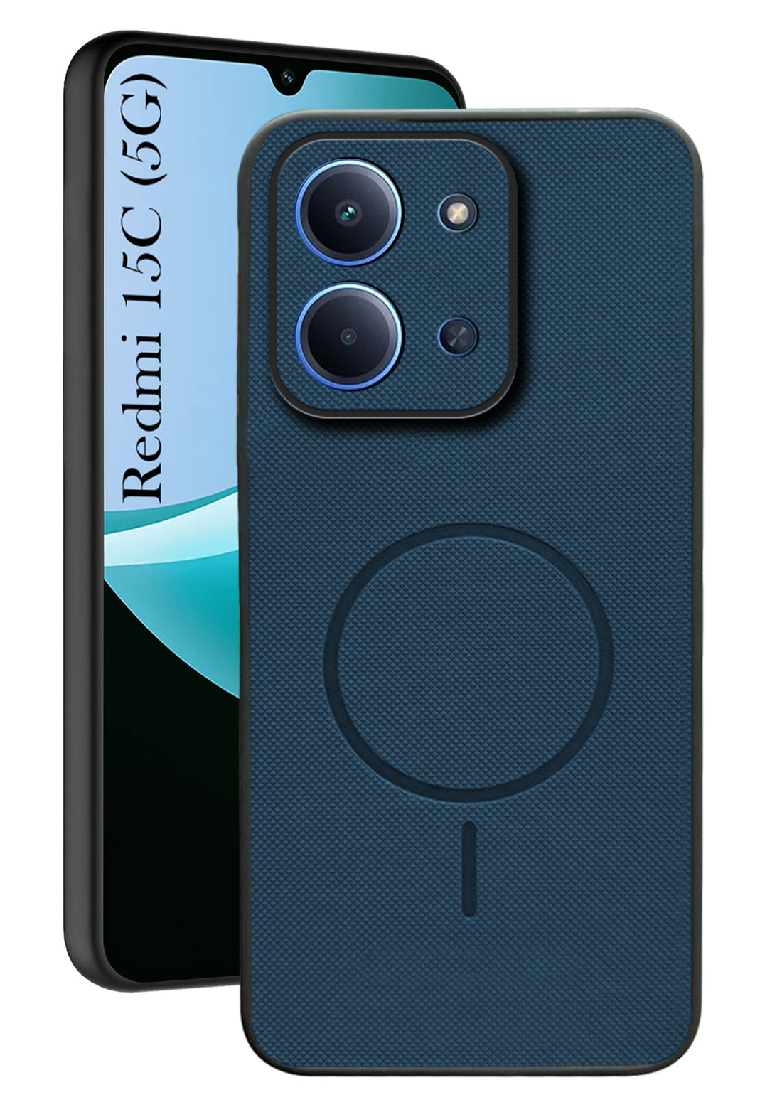 For Redmi 15C Back Cover Case PU Leather (Texture Grip Design | Professional Minimalist | Camera Protection | Soft and Flexible)