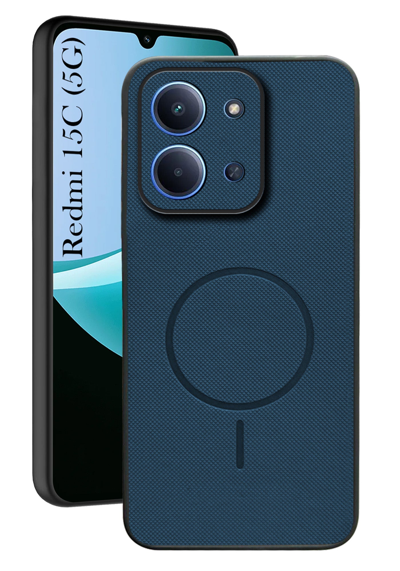 For Redmi 15C Back Cover Case PU Leather (Texture Grip Design | Professional Minimalist | Camera Protection | Soft and Flexible)