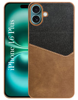 For Apple iPhone 16 Plus Back Cover Case (Dual PU Leather Stitch | Professional Minimalist | Soft and Flexible)