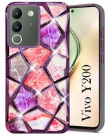 For Vivo Y200 Back Cover Case (Dual Design Glitter Sparkle and Detachable Diamond Print Case | Soft and Flexible)