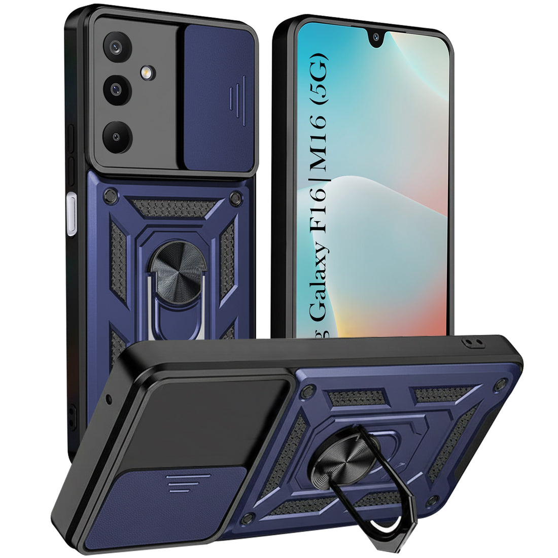For Samsung Galaxy M16 5G | Samsung Galaxy F16 5G Back Cover Case (Hybrid Dual Armor Polycarbonate)