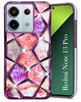 For Redmi Note 13 Pro Back Cover Case (Dual Design Glitter Sparkle and Detachable Diamond Print Case | Soft and Flexible)